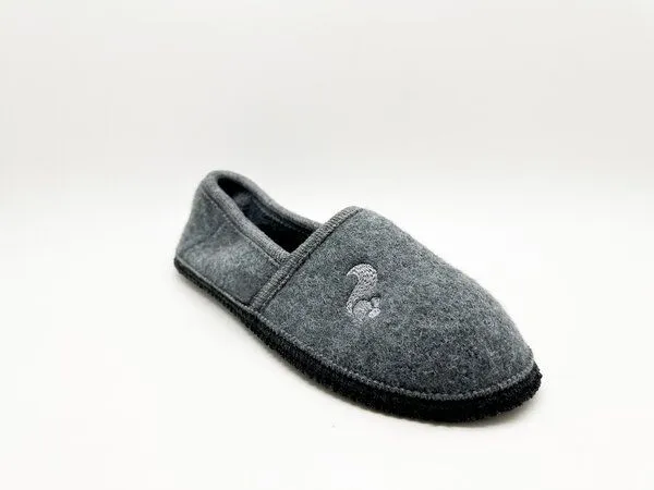 thies "thies ® Mountain Wool Home Slipper" aus reiner, ökologischer Schurwolle, made in Austria, Grey (grau), – Produktbild 2 von 4