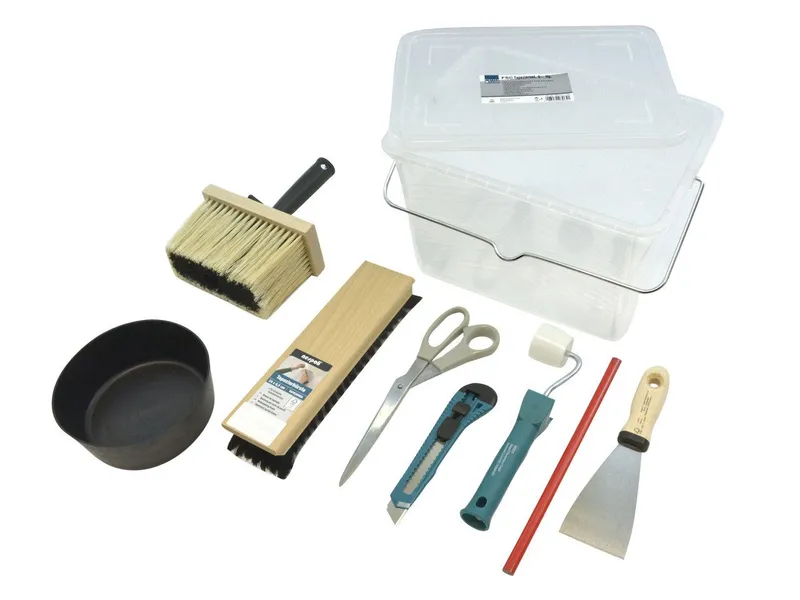 Nespoli Nespoli Tapezierbürste Nespoli Tapezier-Set 9-teilig im 8 L-Eimer, Rot, – Produktbild 1 von 1