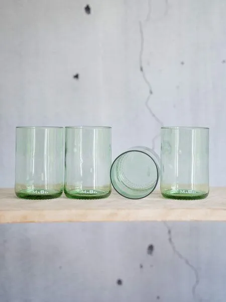 MaBe MaBe Trink Glas 450ml - witzig - clean - nachhaltig, Oliv, – Produktbild 3 von 4