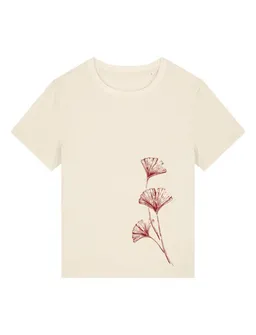 Life-Tree Life-Tree Shirt aus Biobaumwolle Fairwear für Damen "Ginkgo" in Natural Weiß – Produktbild 1 von 1