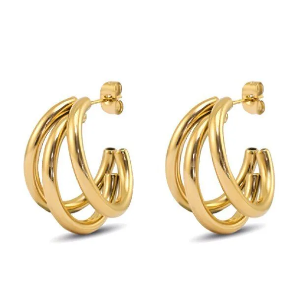 ELEKTROPULLI 3er Creolen in 26mm von Elektropulli, Gold, – Produktbild 1 von 1