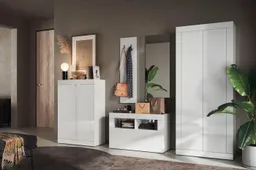 Home affaire Schuhschrank Basic Breite 78 cm, Höhe 116 cm, Schuhkommode, moderne Rahmenoptik, Metallgriffe, 4 Einlegeböden – Produktbild 1 von 1