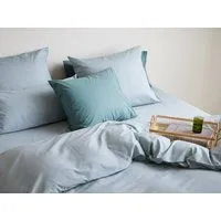 Yumeko Kissenbezug Chambray "Yumeko" aus Baumwolle TENCEL, Green chambray, – Produktbild 1 von 1