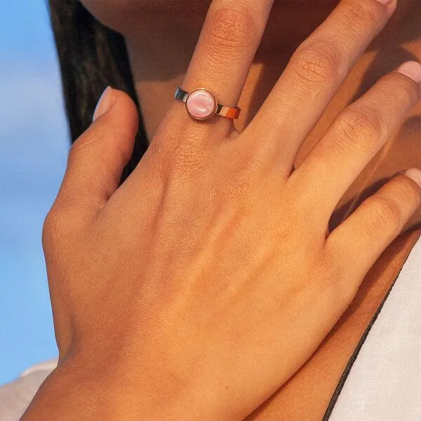 ALEXASCHA ALEXASCHA Größenverstellbarer Ring mit Stein, Grey, – Produktbild 4 von 8