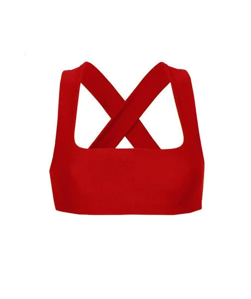 RENDL RENDL Top No.1 - Bikini Top mit breiten, überkreuzten Trägern, Rot, – Produktbild 1 von 4