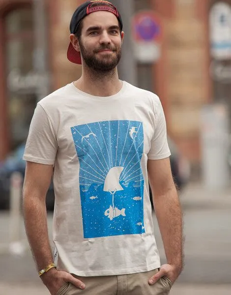 päfjes päfjes Fin Flosse - Fair Wear T-Shirt - Männer - Natur – Produktbild 1 von 3