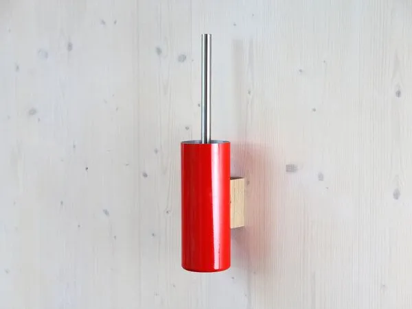 werkvoll by Lena Peter werkvoll by Lena Peter Recycling Wandhalter WC-Bürste FIRE mit Edelstahlgriff, Rot, – Produktbild 2 von 5