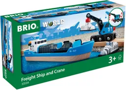 BRIO BRIO Spielzeugeisenbahn-Erweiterung BRIO® WORLD, Containerschiff mit Kranwagen – Produktbild 1 von 1