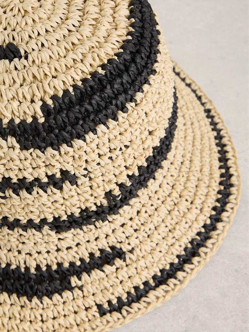White Stuff Sonnenhut Crochet - Einheitsgröße, Schwarz multi, – Produktbild 2 von 2