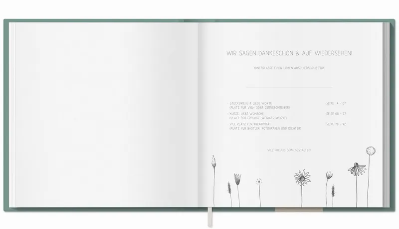 Eine der Guten Verlag Fotoalbum Es war schön mit dir! - grün weiß, Abschiedsbuch für Kollegen, Lehrer, Freunde als Abschiedsgeschenk, Grün, – Produktbild 4 von 4