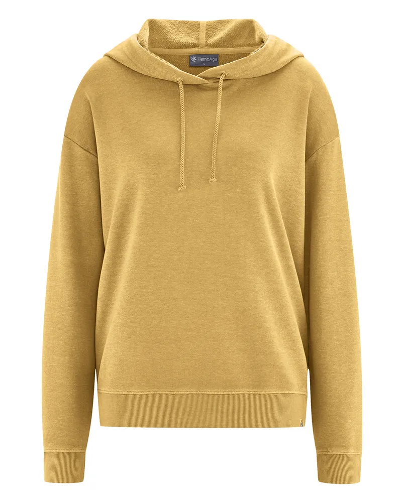 HempAge Hempage Damen vegan Bequemer Hoodie In Dijon Gelb, Gelb, – Produktbild 1 von 2