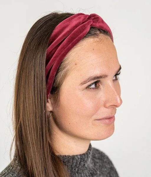 obumi obumi Haarband Bow aus Bio Samt, Burgundy, – Produktbild 1 von 4