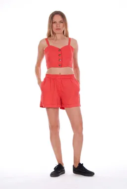 RAVENS VIEW IBIZA RAVENS VIEW IBIZA Damen vegan Kurze Hose Creta Candy Red – Produktbild 1 von 1