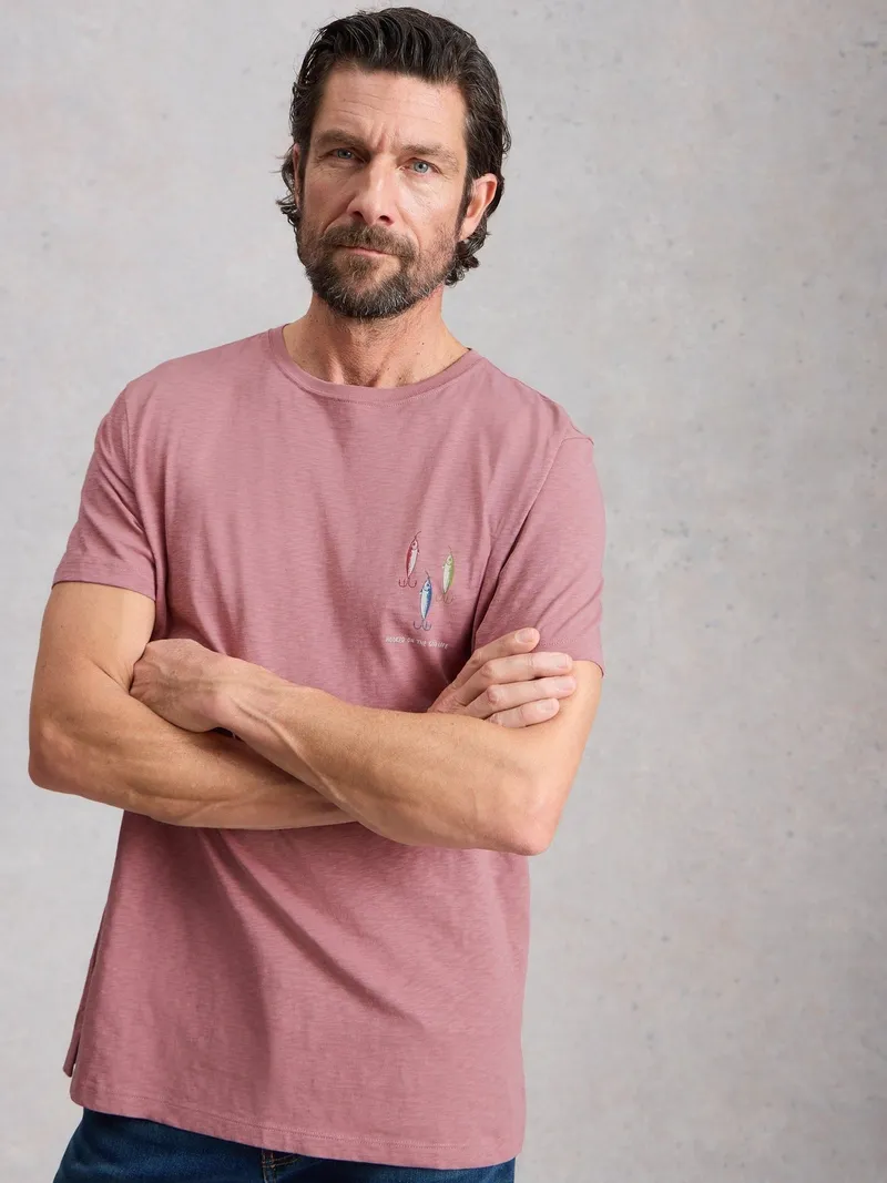 White Stuff T-Shirt Abersoch mit Fischmotiv - S/R, Rosa print, – Produktbild 1 von 4