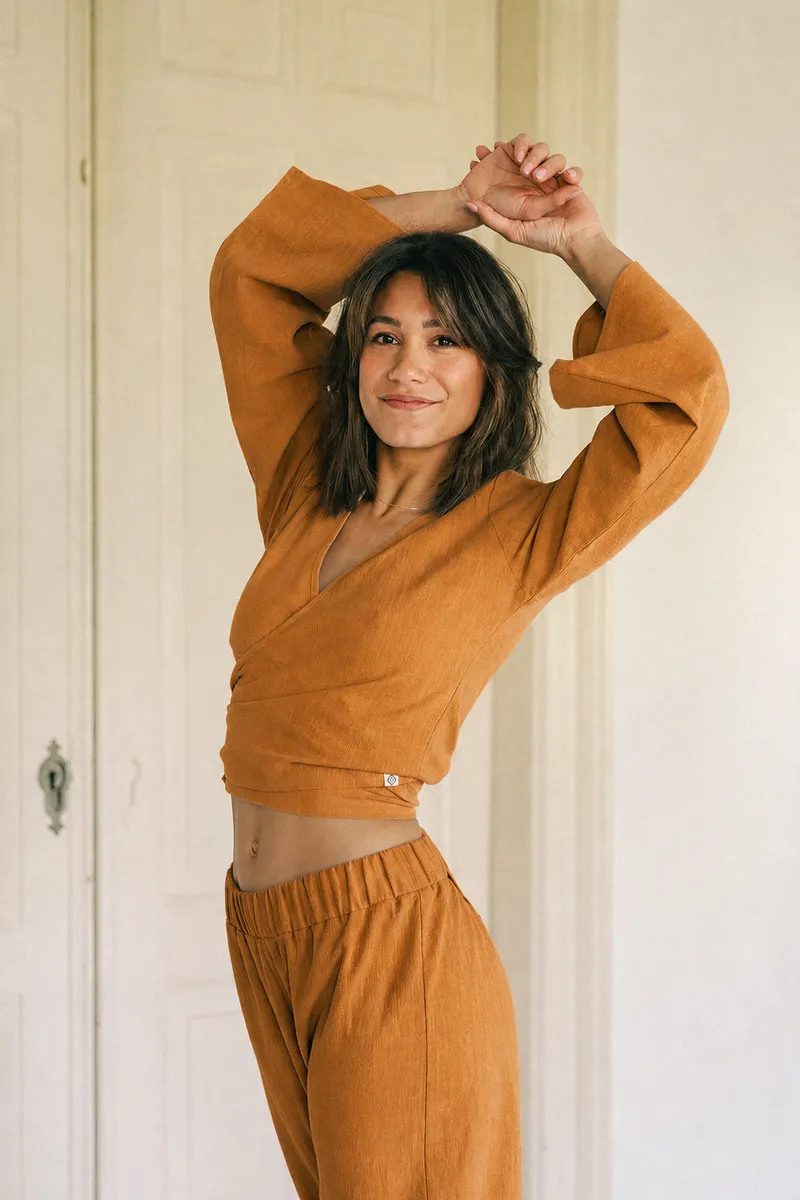 The View Yoga The View Yoga Damen vegan Top Lijn Orange, Dunkelorange, – Produktbild 1 von 2