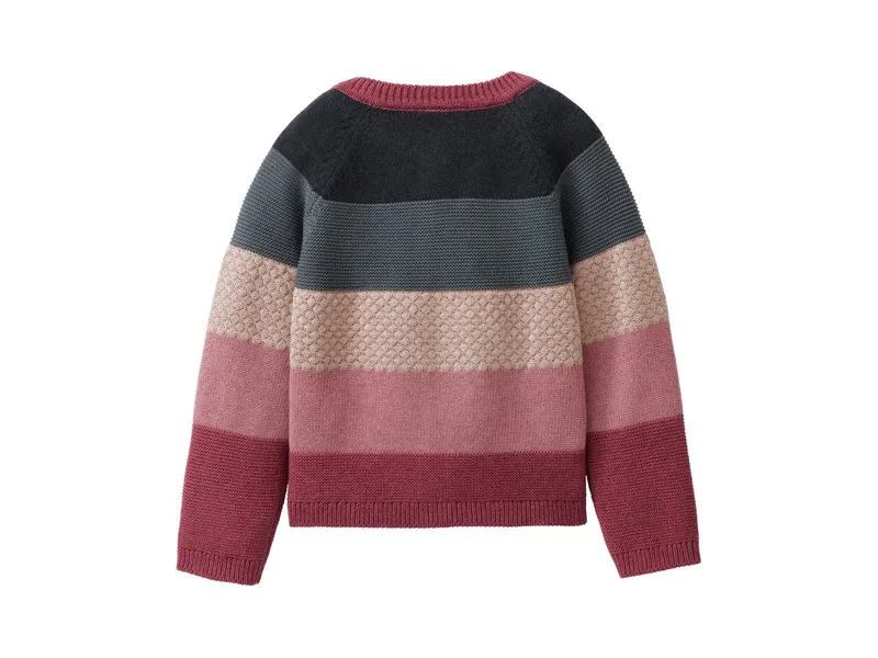 People Wear Organic People Wear Organic Strick-Jacke bunt geringelt 110/116, Mehrfarbig, – Produktbild 2 von 2