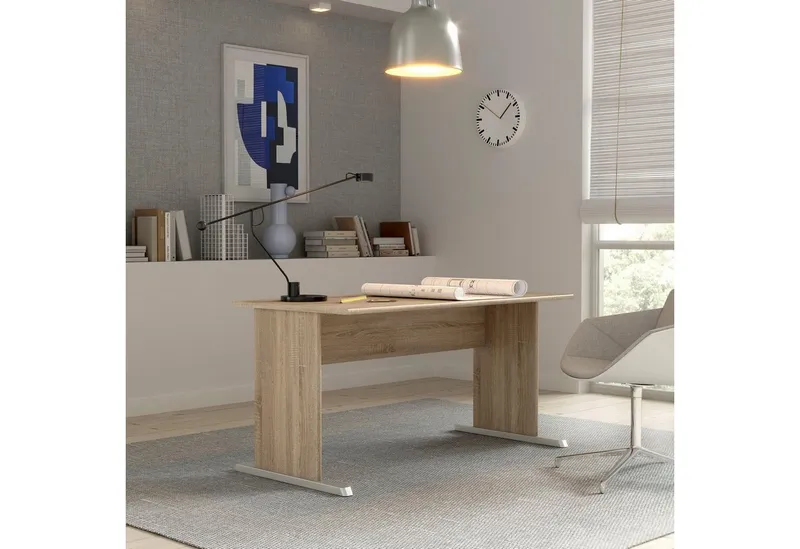 FORTE Schreibtisch Tempra, Breite 144 cm, Beige, – Produktbild 1 von 5