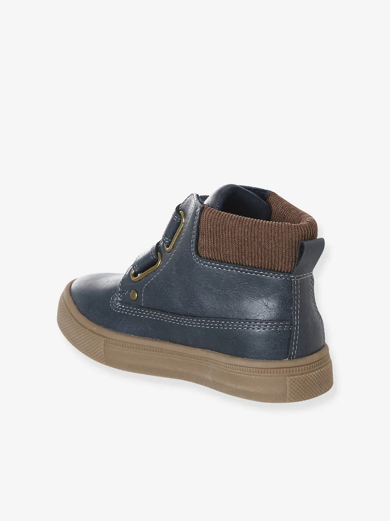 Vertbaudet Vertbaudet Kinder Boots mit Klettverschluss und Samtdetail, Marine, – Produktbild 3 von 4
