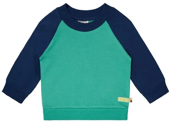 loud + proud loud + proud Babys & Kinder Sweatshirt mit Raglanärmeln, GOTS-zertifiziert, Plant/ultramarine(grün/blau), – Produktbild 2 von 3