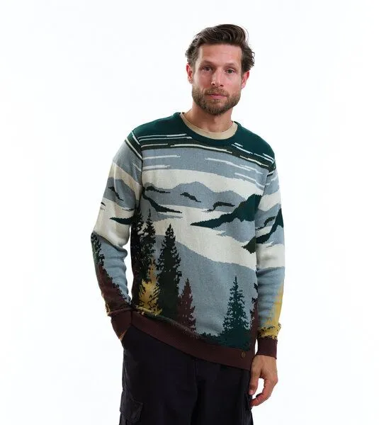 Gary Mash GARY MASH Strickpullover James aus Biobaumwolle, Bäume (mehrfarbig), – Produktbild 1 von 4