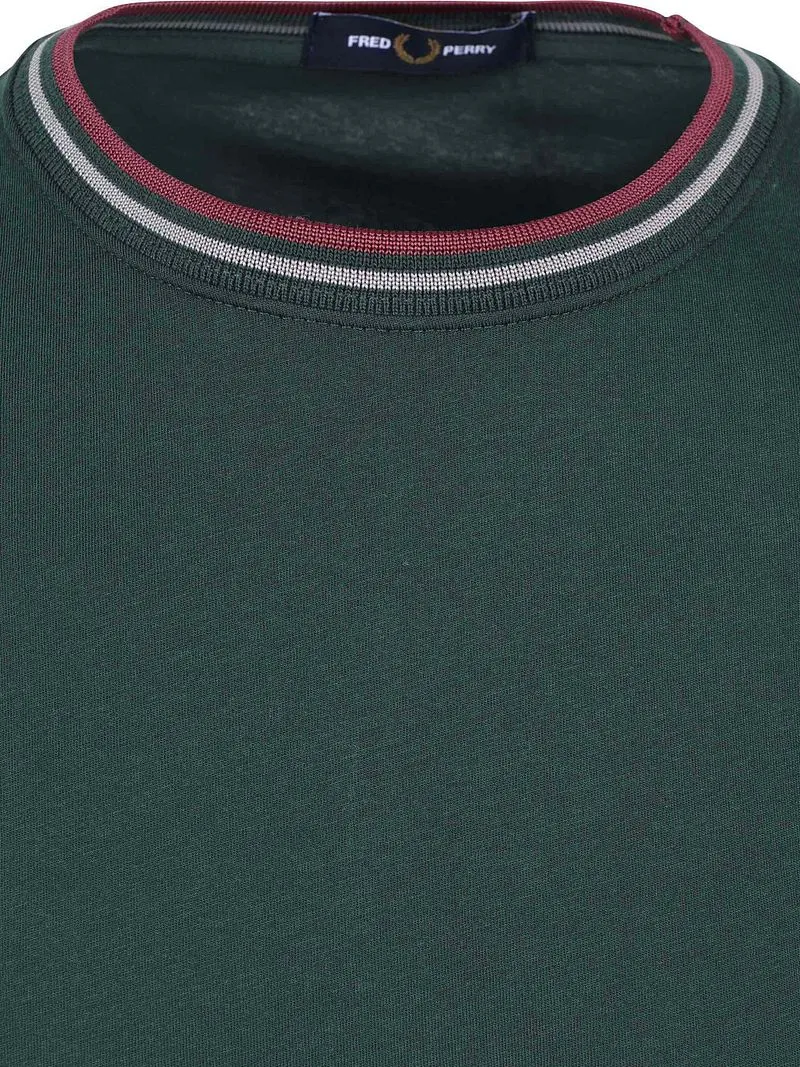 Fred Perry Fred Perry Twin Tipped T-Shirt Dunkelgrün 85A - Größe M, Dunkelgrün, – Produktbild 3 von 5