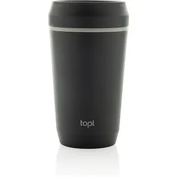 Topl Topl-Becher aus rec. Kunststoff mit 360-Grad-Deckel 354ml, Grau, – Produktbild 1 von 1