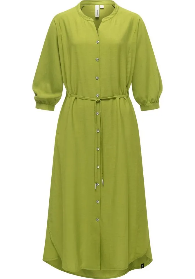 ragwear ragwear Blusenkleid Trea Dress Modisches Damenkleid mit Taillengürtel, Grün, – Produktbild 2 von 3