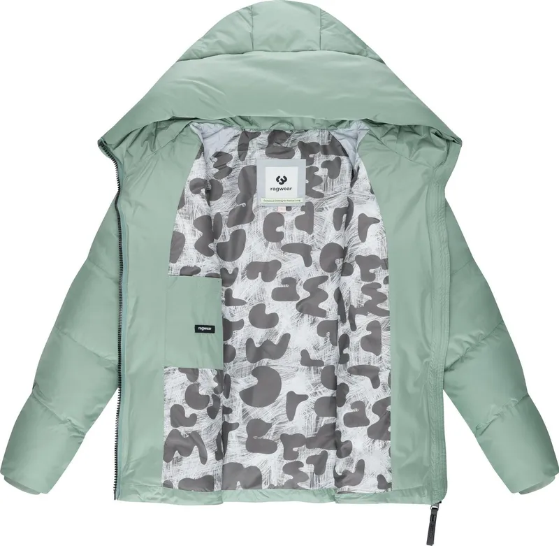 ragwear ragwear Steppjacke Cessi Wasserdichte Damen Winterjacke mit großer Kapuze, Grau|grün, – Produktbild 1 von 4