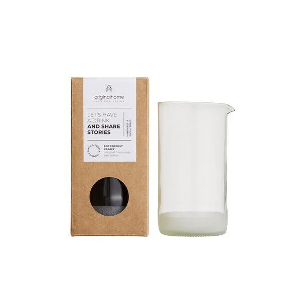 Originalhome Originalhome Upcycling Bierflaschen Wasserkaraffe – stilvoll servieren, zero waste & vegan hergestellt., Klar, – Produktbild 1 von 2