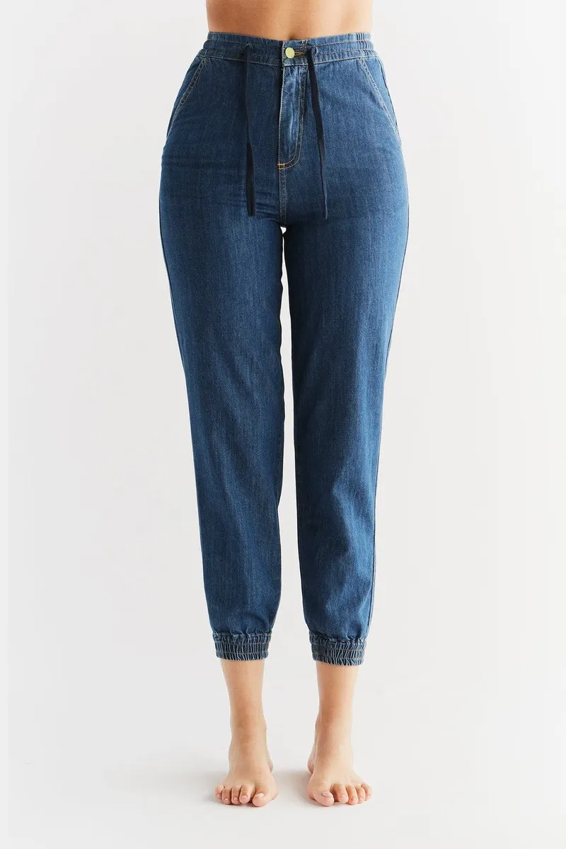 Evermind Evermind Damen vegan Jogger Jean Königsblau, Extra dunkelblau, – Produktbild 1 von 2