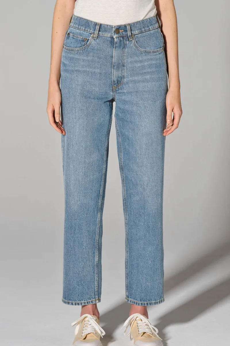 HempAge Hempage Damen vegan Jeans Mit Hoher Leibhöhe In Aqua, Blau, – Produktbild 2 von 2