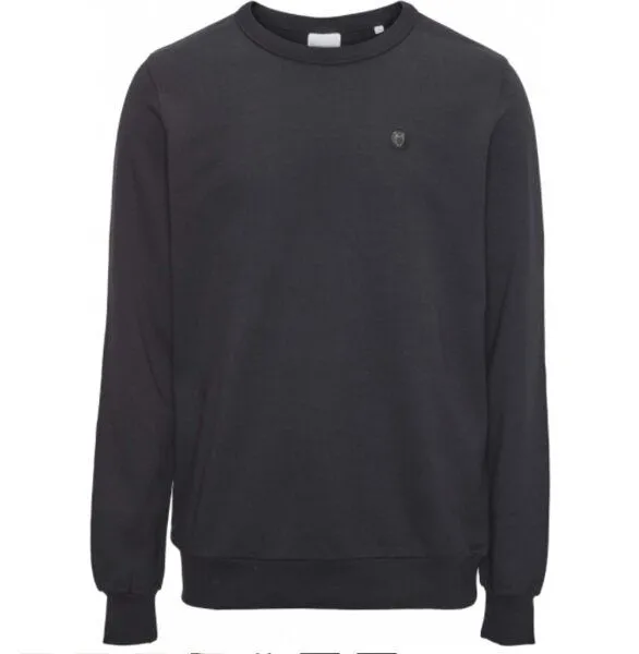 KnowledgeCotton Apparel KnowledgeCotton Apparel Sweatshirt - ELM basic badge sweat - aus Bio-Baumwolle, Schwarz (black jet), – Produktbild 1 von 4