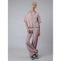 Brava Fabrics Brava Fabrics Bubble Wide Leg Cotton Pants Light Pink – Produktbild 1 von 1
