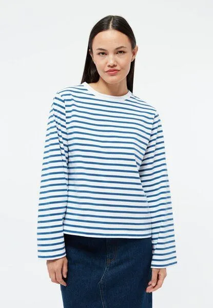 Givn Berlin Givn Berlin Gestreiftes Langarmshirt GBLACEY aus Bio-Baumwolle, Blazing blue / white (stripes), – Produktbild 1 von 4