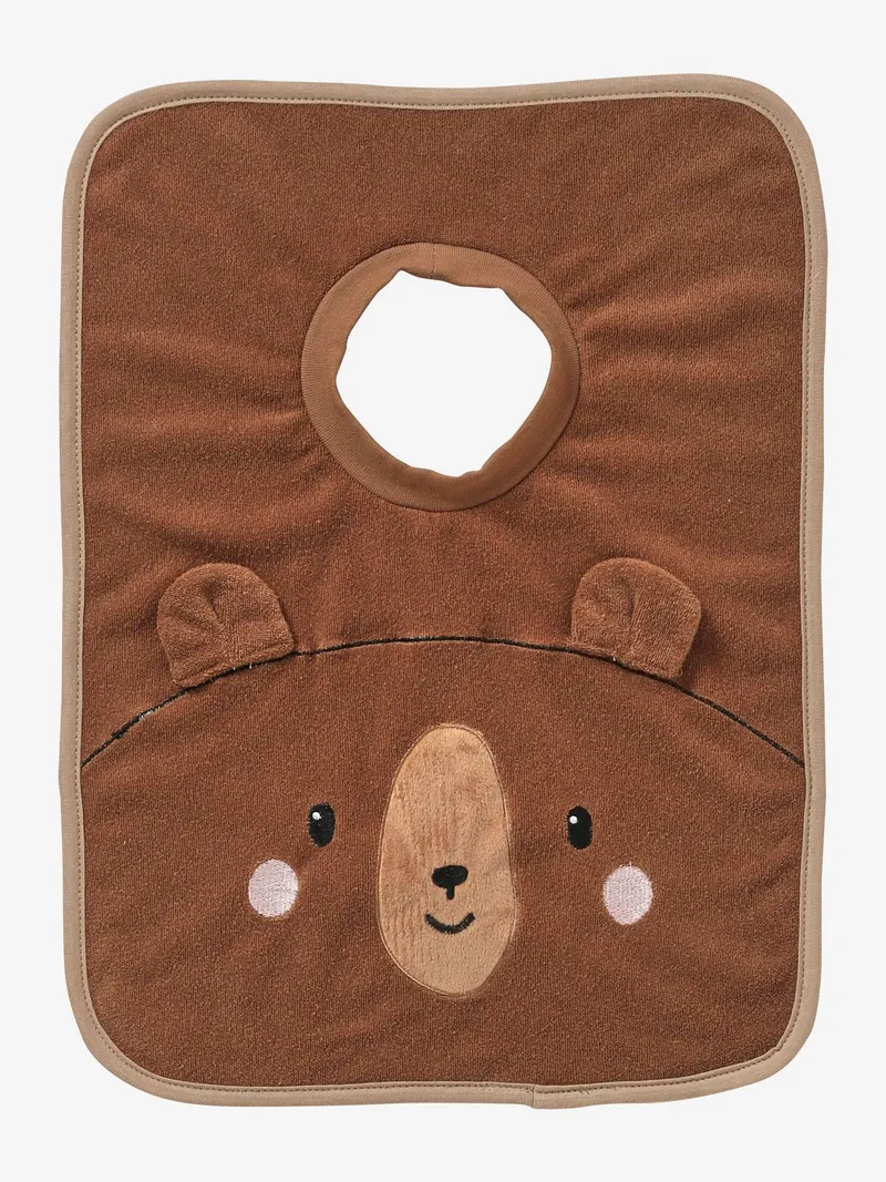 Vertbaudet Großes Baby Lätzchen, Braun/bär, – Produktbild 1 von 2