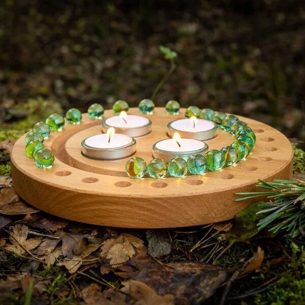 klotzaufklotz klotzaufklotz Adventskalender und Adventskranz mit Teelichtern, Schwarz-anthrazit, – Produktbild 8 von 8