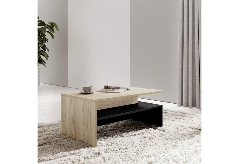 OTTO home Couchtisch Baros, 100 x 60 cm, Beige|schwarz, – Produktbild 3 von 5