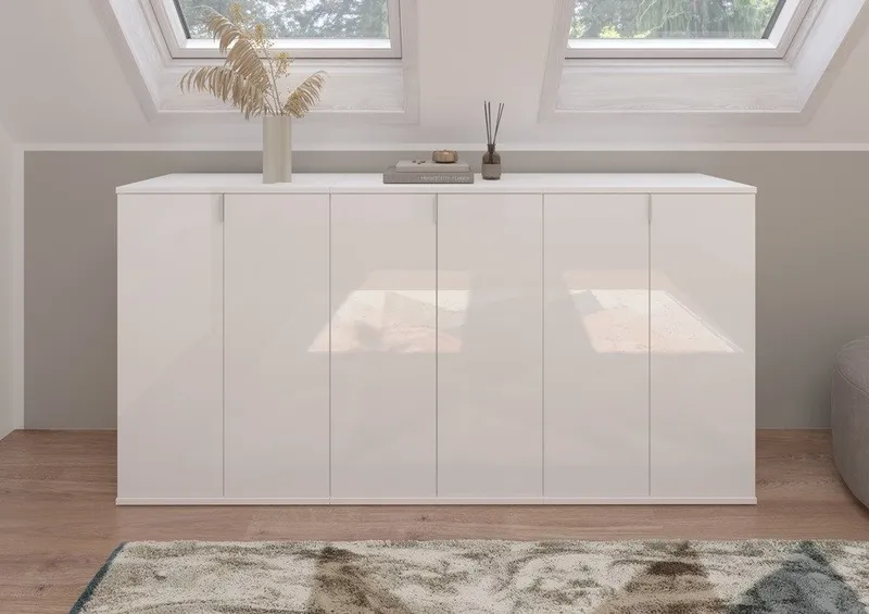 xonox.home Schuhschrank Kommode Projekt X, weiß Hochglanz, Weiß, – Produktbild 1 von 5