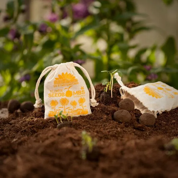 Die Stadtgärtner Die Stadtgärtner 8 Seedbombs "Sonnenblumen" im Mini-Jutebeutel – Produktbild 4 von 4