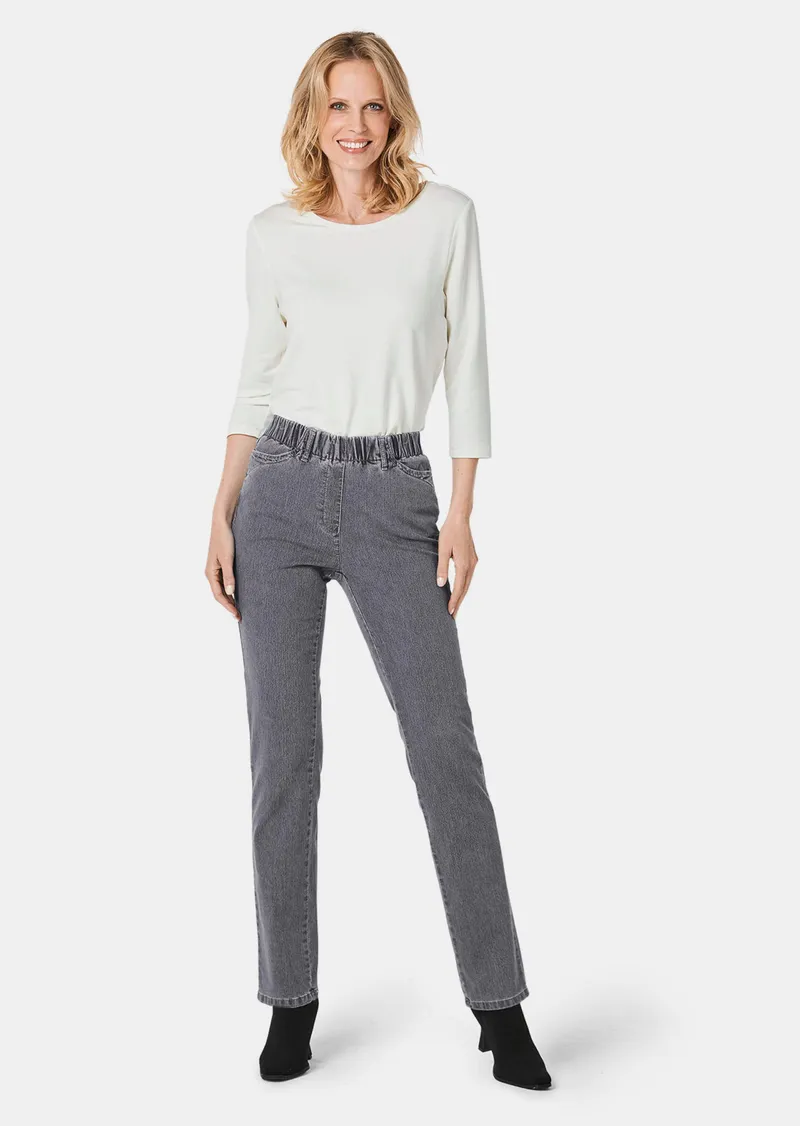 Goldner Schlupfjeans CARLA mit Glitzersteinen - grau - Gr. 205 von Goldner Fashion, Grau, – Produktbild 2 von 3