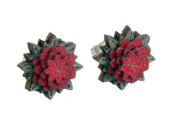 BeWooden BeWooden Ohrstecker mit Holzdetails | "Red Flower" – Produktbild 1 von 1