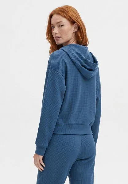 ORGANICATION ORGANICATION JENNIFER | Waffel-Hoodiejacke aus Bio-Baumwolle & recyceltem Polyester, Blue, – Produktbild 5 von 5