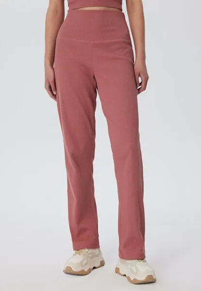 Leela Cotton Leela Cotton Damen Ripp-Hose aus 100% Bio-Baumwolle, Dunkel mauve, – Produktbild 1 von 4
