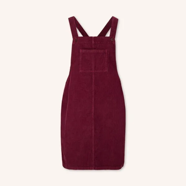 NORDLICHT NORDLICHT Damen Cord Kleid Latzkleid aus 100% Bio-Baumwolle MIKA, Rot, – Produktbild 2 von 4