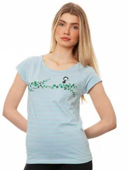 FellHerz FellHerz Damen T-Shirt Efeumädchen striped light blue mint Bio Fair und Vegan – Produktbild 1 von 1
