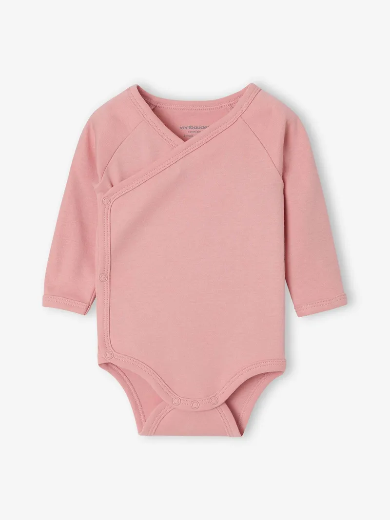 Vertbaudet Vertbaudet 5er-Pack Baby Wickelbodys mit langen Ärmeln, Rosa, – Produktbild 4 von 4