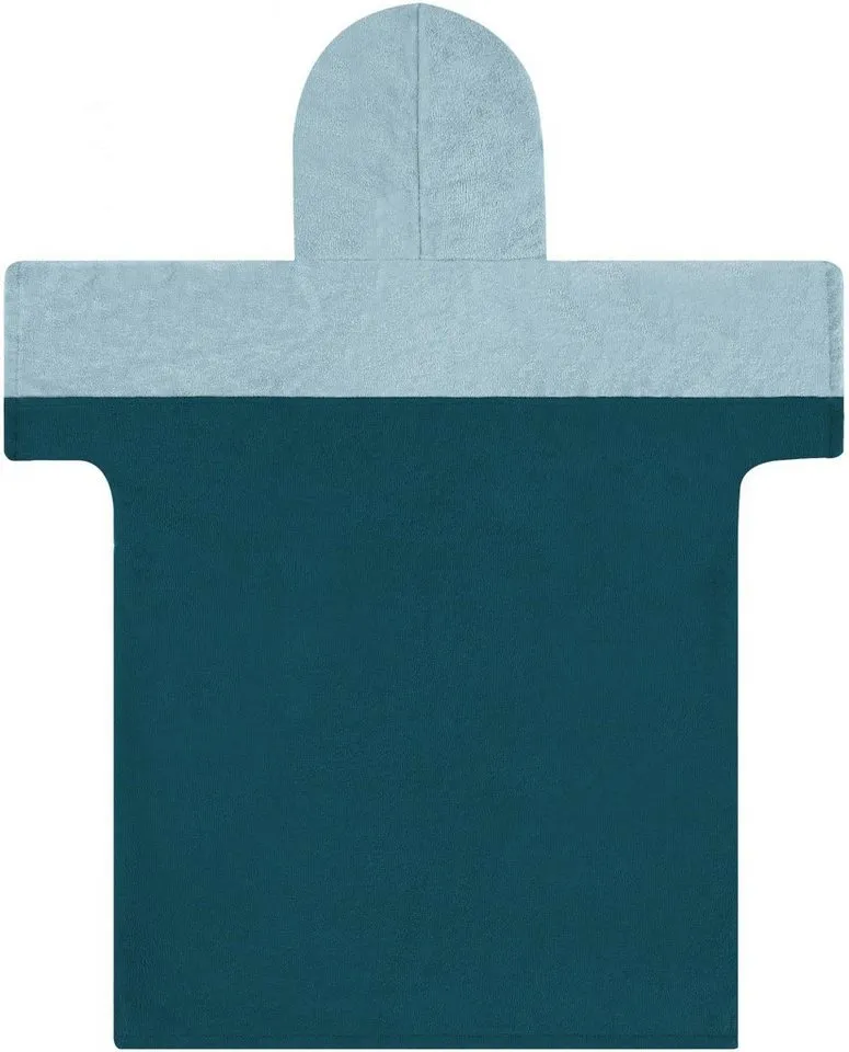 normani Badeponcho Kinder Badeponcho -Puwai- (10-13 Jahre), Bio-Baumwolle, Kapuze, Schlupf, Badeponcho aus 100 % Bio-Baumwolle, Blau, – Produktbild 4 von 5