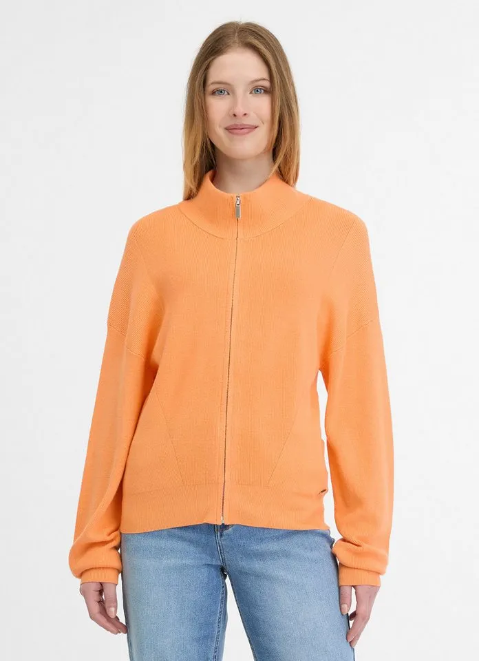 ragwear ragwear Strickjacke SESSIL mit Langarm, aus Viskose und Nylon, Regular Fit, unifarben, Orange, – Produktbild 1 von 2