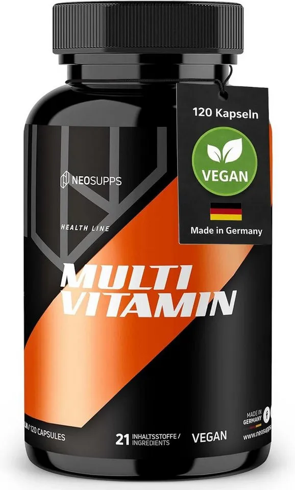 Neosupps Multivitamin 120 Kapseln, 21 Vitamine & Spurenelemente, vegan Pulver, Hochdosiert & Vegan, Stärkung des Immunsystems, 4 Monate Vorrat – Produktbild 2 von 5