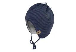 Maximo Maximo Strickmütze GOTS BABY-Mütze, Rippe Baumwollfleecefutter, Bindeband (1-St) – Produktbild 1 von 1